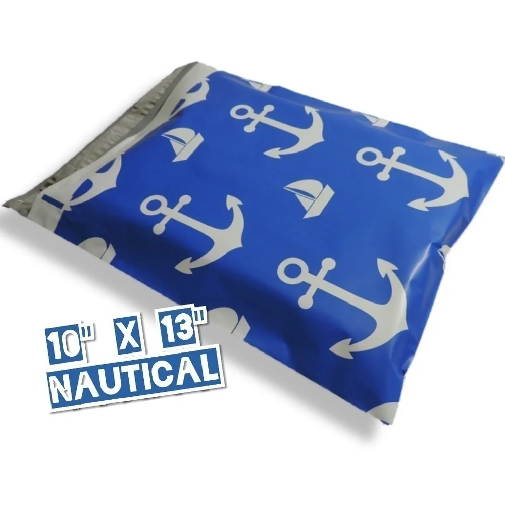 100 Nautical Poly Mailers 10"x13" - Picture 3 of 3
